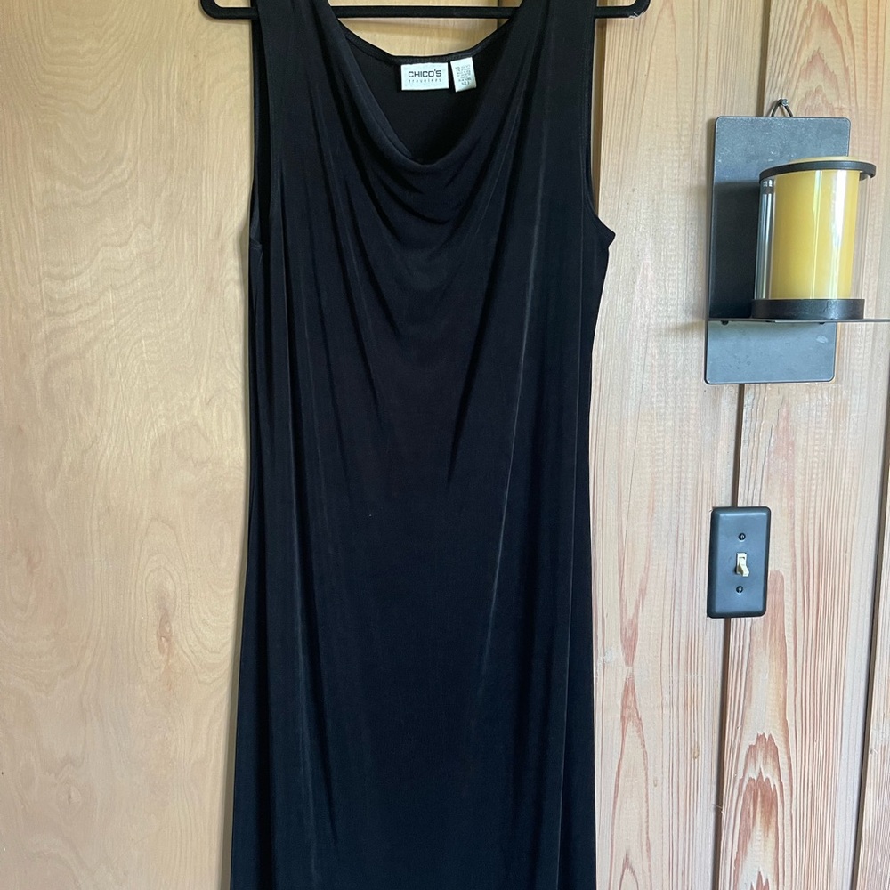 Chico's Elegant Black Midi Dress Traveler’s Collection